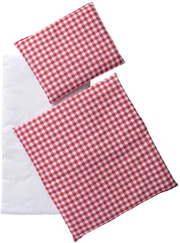 Van Dijk Toys Funda de cama a cuadros roja/blanca de 3 piezas - Roja