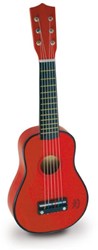 Vilac guitarra de madera roja - Guitarra infantil 6 cuerdas - Instrumento musical