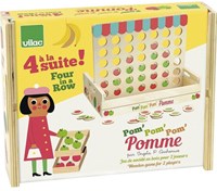 Vilac cuatro en línea juego de madera manzanas diseño retro
