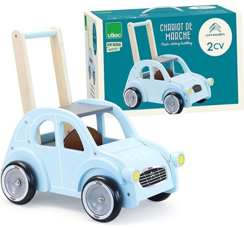 Vilac andador de madera Citroën 2CV retro azul juguete para bebés