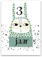 Pepermints tarjeta de cumpleaños niña 3 años diseño alegre