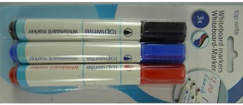 Edco set de rotuladores para pizarra blanca - 3 colores rojo azul negro