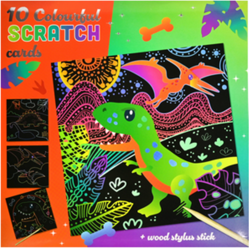Wins Holland tarjetas para rascar dinosaurio - set creativo scratch art