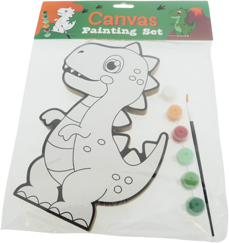 Wins Holland set de pintura juguete lienzo dinosaurio con pinturas y pincel