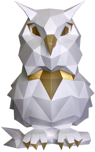 Wizardi Wizardi 3D Papercraft 42x32x23 cm Uil Wit