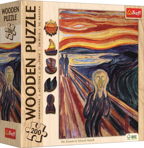 Trefl puzzle de madera arte Edvard Munch 200 piezas pintura-2
