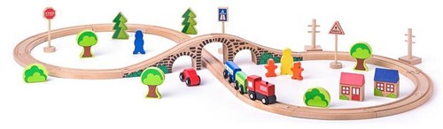 Woody tren de madera circuito en 8 40 piezas juguete magnético