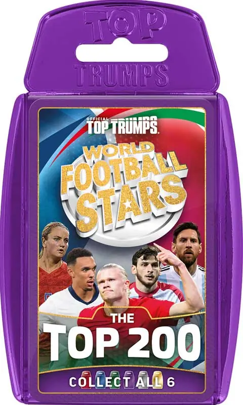 Winning Moves juego de cartas fútbol World Football Stars Top Trumps 200