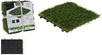 ProGarden losetas de césped artificial terraza - set de 6 piezas 30x30cm
