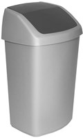 Curver cubo de basura swing 10 litros plata antracita plástico