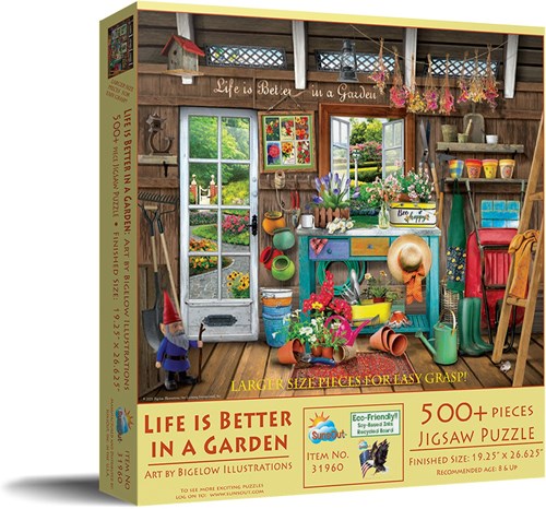 SunsOut puzzle piezas XXL - Life is Better in a Garden - 500 piezas-2