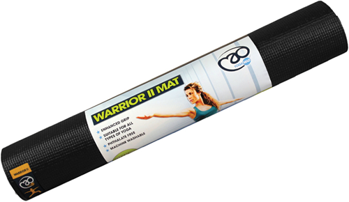 Fitness-Mad esterilla de yoga Warrior II 4mm negra 183cm x 61cm antideslizante
